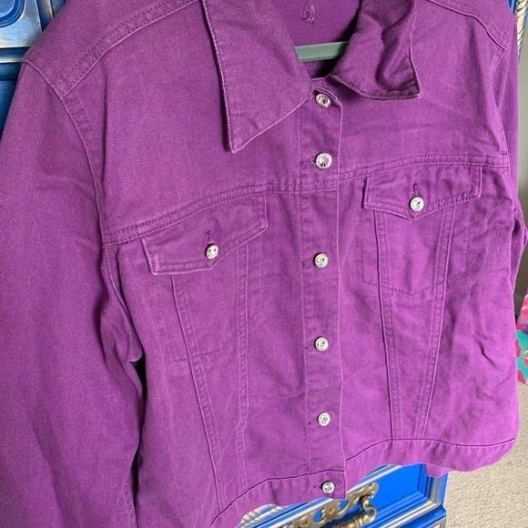Christine Alexander Purple Denim Jacket Swarovski - Picture 2 of 4